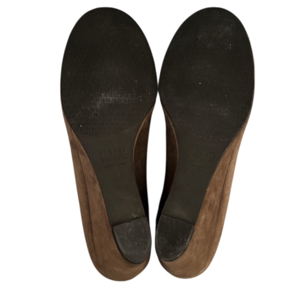 Authentic Stuart Weitzman brown suede, leather designer wedge heels size 8 1/2 - Picture 13 of 13